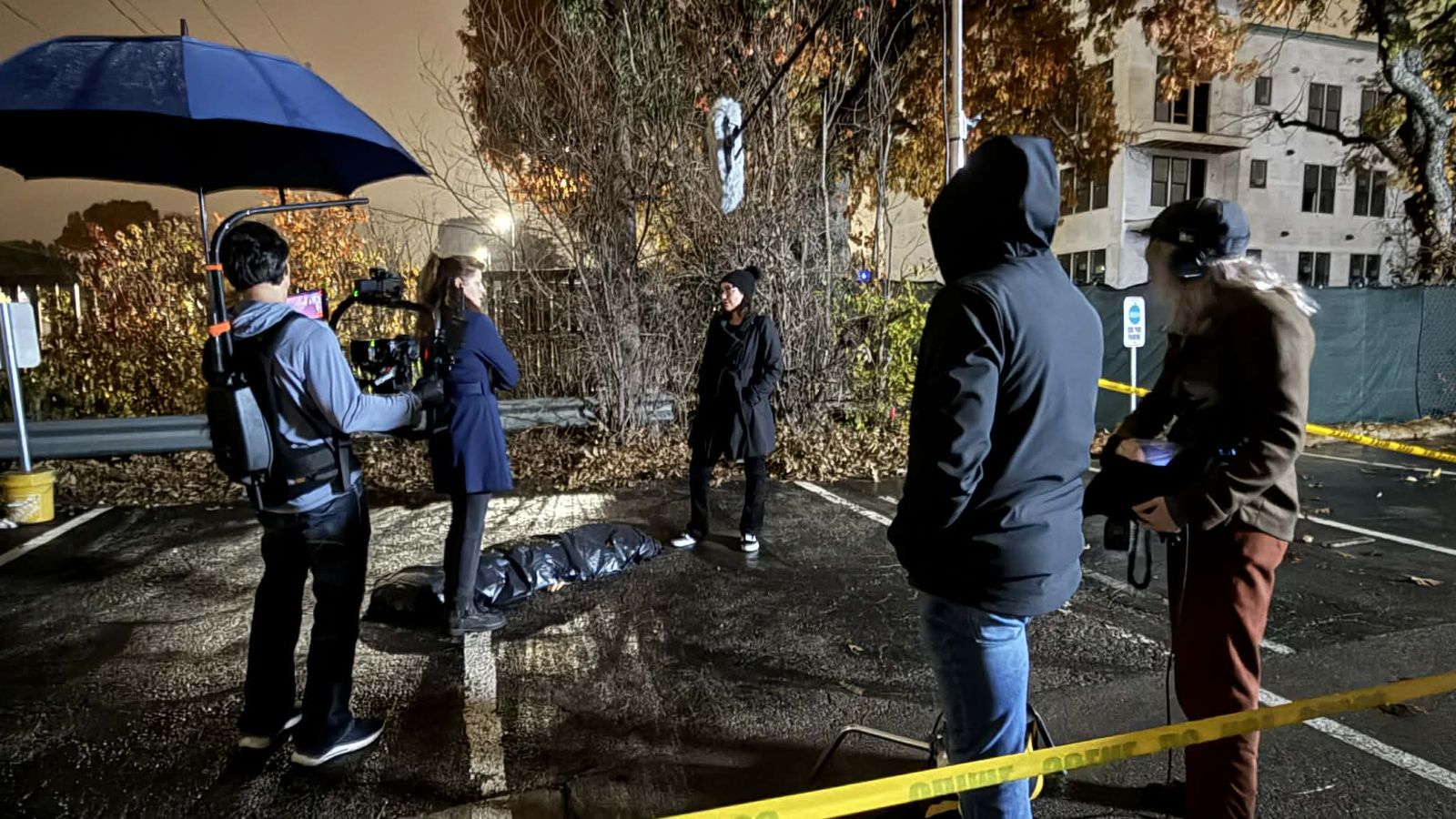 Behind the scenes on a film set